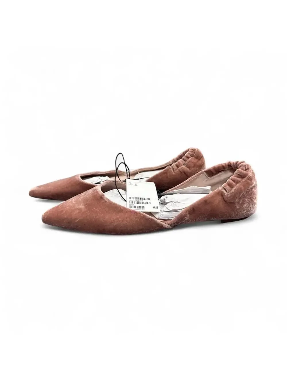 (RC) H&M Retired Women’s Mauve Velvet Pointed Toe Ballet Flats Slippers Size 10